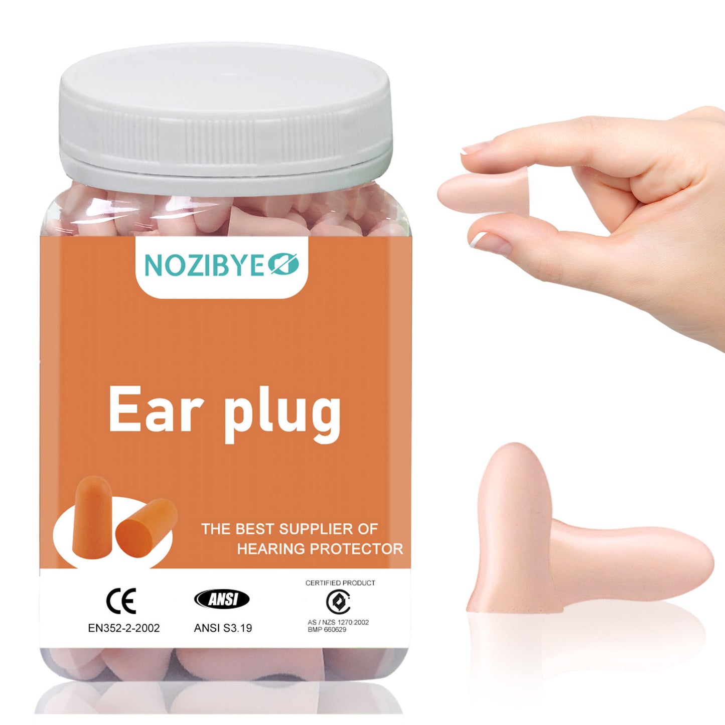 Nozibye Ultra Soft Foam Earplugs, 60 Pieces (30 Pairs) - 38dB SNR Noise Cancelling Ear Plugs for Sleeping, Shooting, Snoring, Studying, Concerts, Work, Loud Sound Reduction