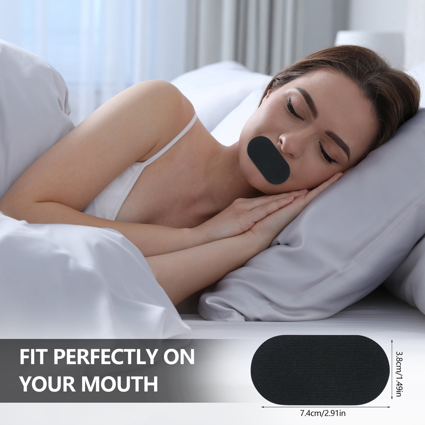 Premium Mouth Tape for Sleeping - 60 Pcs Cotton Gentle Hypoallergenic Mouth Tape, Anti-Snore Mouth Breathing Tape for Women and Men