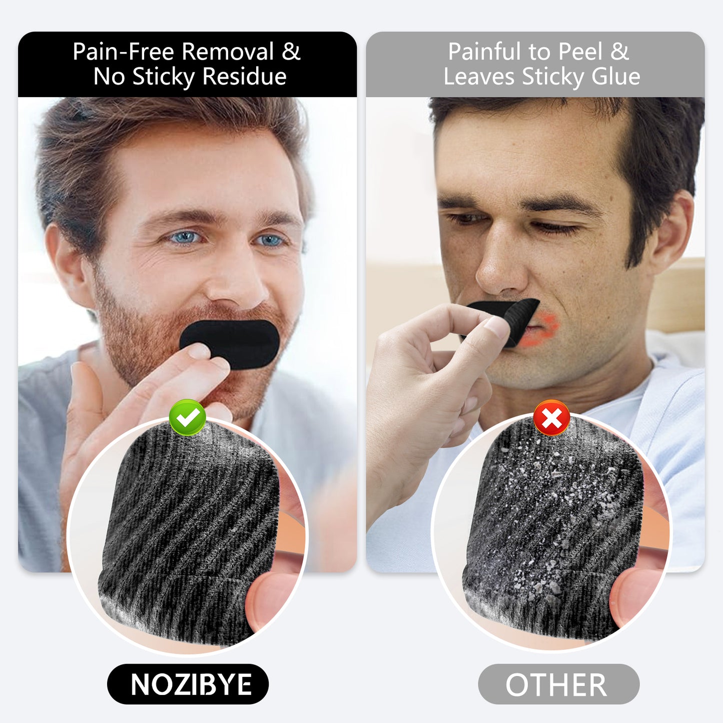 Premium Mouth Tape for Sleeping - 60 Pcs Cotton Gentle Hypoallergenic Mouth Tape, Anti-Snore Mouth Breathing Tape for Women and Men